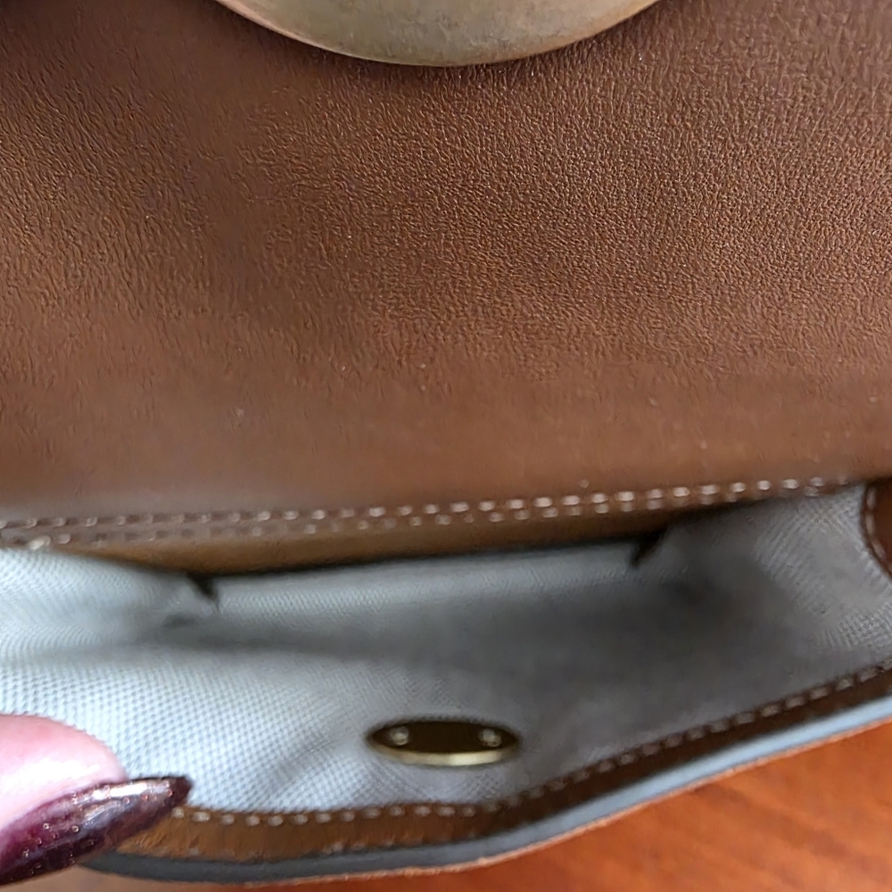Coach CDZ13 Turnlock Haversack Brown Suede Brass Shoulder Bag NWT - Picture 9 of 16